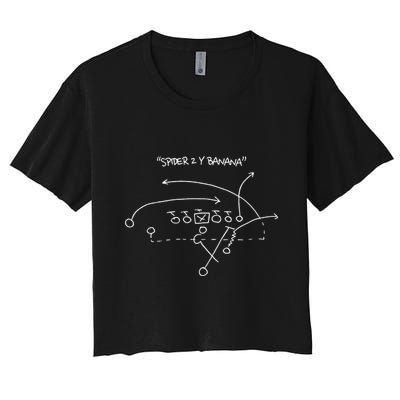Spider 2 Y Banana Football Playing Strategy Football Lovers Crop Top