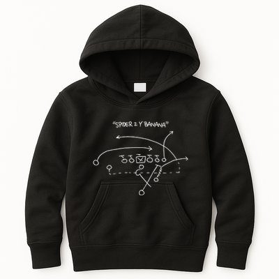 Spider 2 Y Banana Football Playing Strategy Football Lovers Kids Hoodie