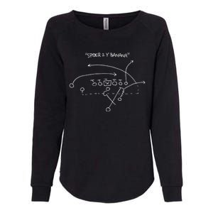 Spider 2 Y Banana Football Playing Strategy Football Lovers Gift Womens California Wash Sweatshirt