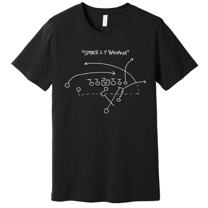 Spider 2 Y Banana Football Playing Strategy Football Lovers Gift Premium T-Shirt