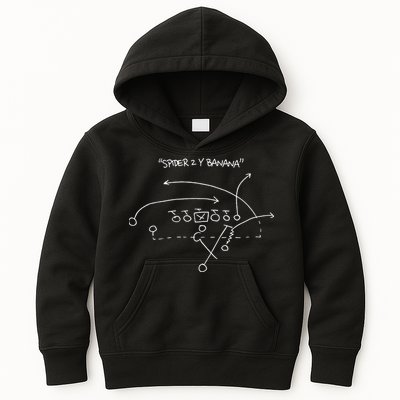 Spider 2 Y Banana Football Playing Strategy Football Lovers Gift Kids Hoodie