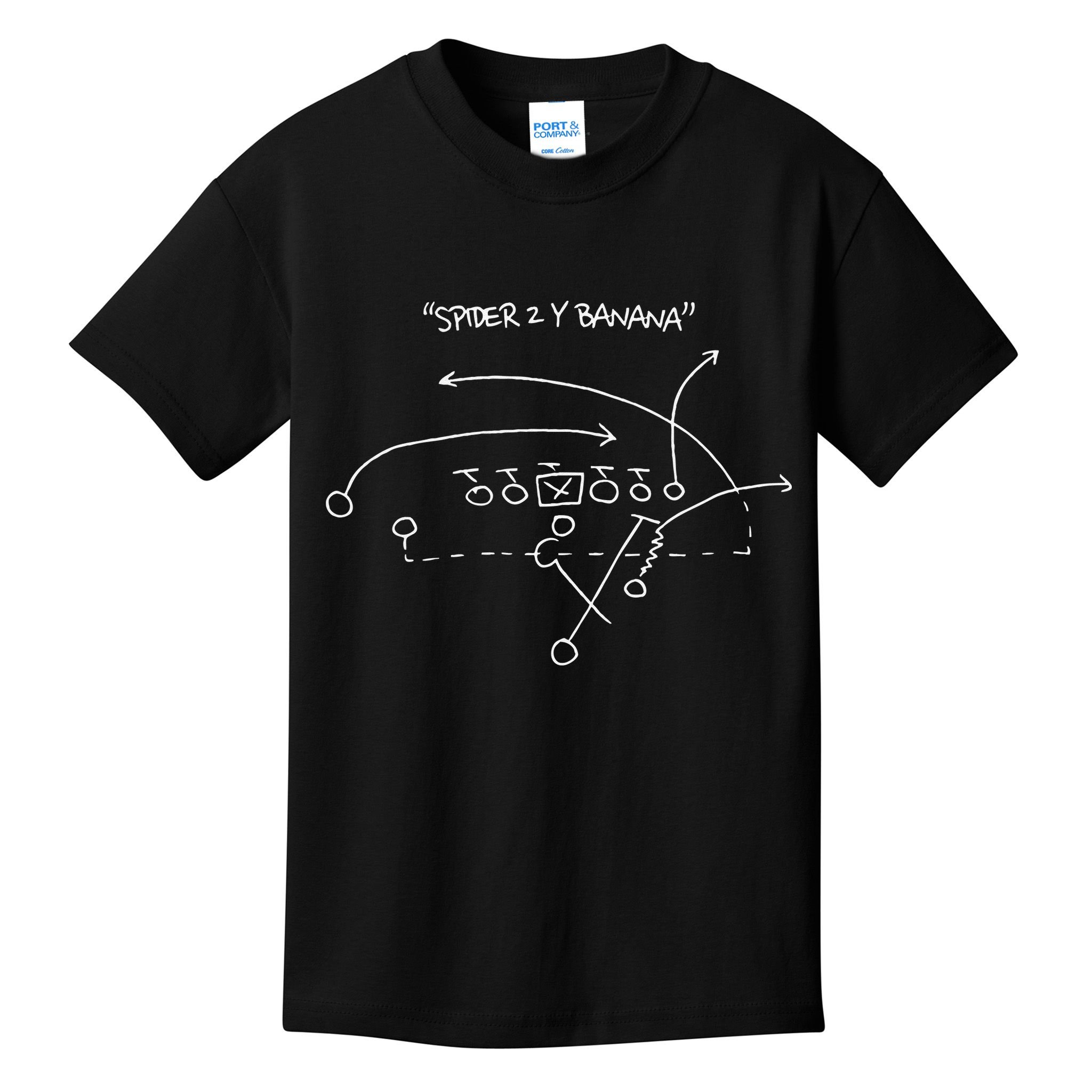 Spider 2 Y Banana Football Playing Strategy Football Lovers Gift Kids T-Shirt