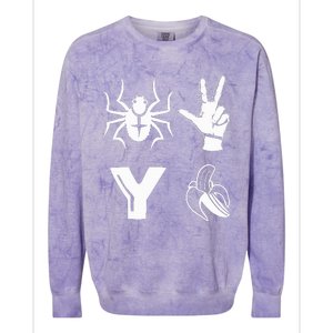 Spider 2 Y Banana Funny Football Lover Player Colorblast Crewneck Sweatshirt