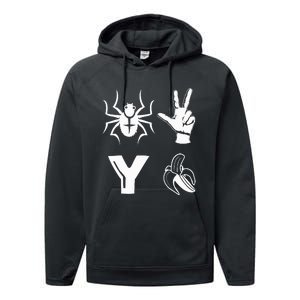 Spider 2 Y Banana Funny Football Lover Player Performance Fleece Hoodie