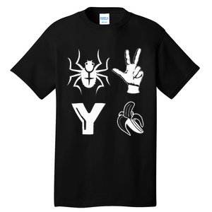 Spider 2 Y Banana Funny Football Lover Player Tall T-Shirt