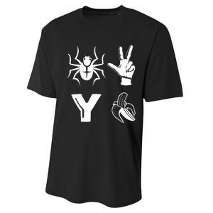 Spider 2 Y Banana Funny Football Lover Player Performance Sprint T-Shirt