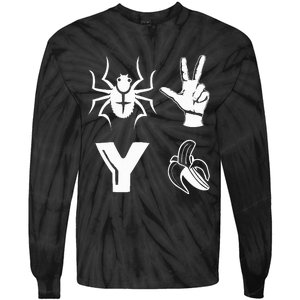 Spider 2 Y Banana Funny Football Lover Player Tie-Dye Long Sleeve Shirt