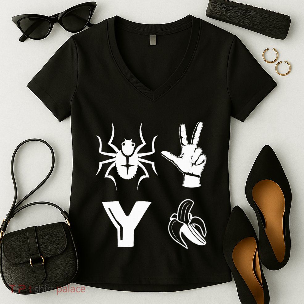 Spider 2 Y Banana Funny Football Lover Player Women's V-Neck T-Shirt