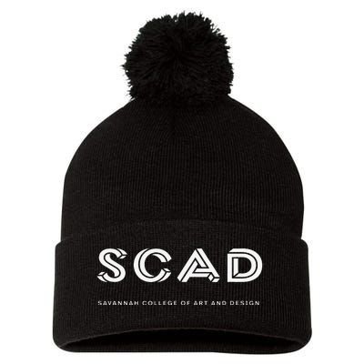 SCAD 3D M.C. Escher Style College Pom Pom 12in Knit Beanie