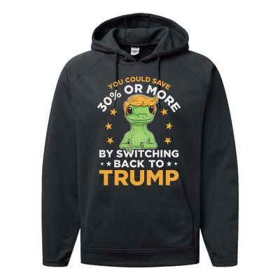 Save 30% Or More By Switching Back To Trump Political Humor Performance Fleece Hoodie