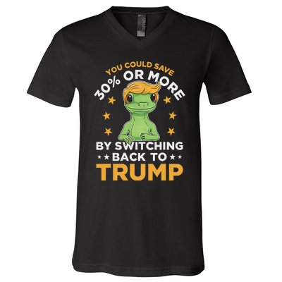 Save 30% Or More By Switching Back To Trump Political Humor V-Neck T-Shirt