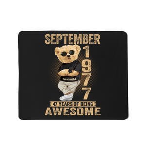 September 47th Birthday 1977 Awesome Teddy Bear Mousepad