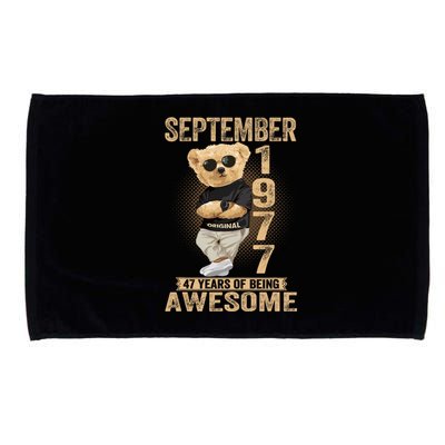 September 47th Birthday 1977 Awesome Teddy Bear Microfiber Hand Towel