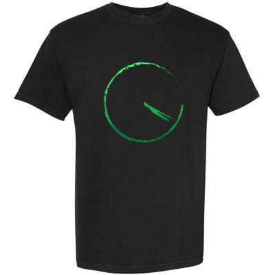 Subtle 420 Minimalistic Green Gradient Clock Print Garment-Dyed Heavyweight T-Shirt