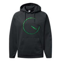 Subtle 420 Minimalistic Green Gradient Clock Print Performance Fleece Hoodie