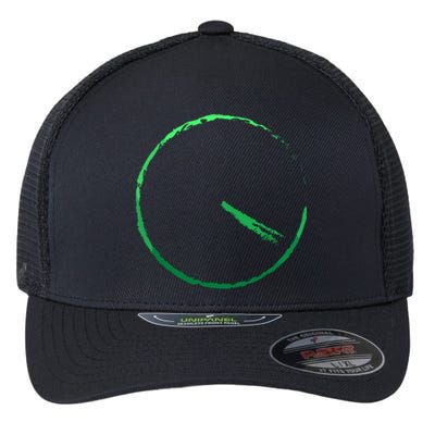 Subtle 420 Minimalistic Green Gradient Clock Print Flexfit Unipanel Trucker Cap