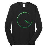 Subtle 420 Minimalistic Green Gradient Clock Print Long Sleeve Shirt