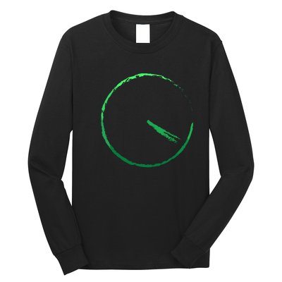 Subtle 420 Minimalistic Green Gradient Clock Print Long Sleeve Shirt