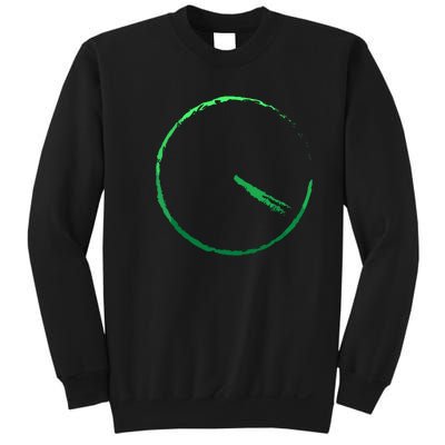 Subtle 420 Minimalistic Green Gradient Clock Print Sweatshirt