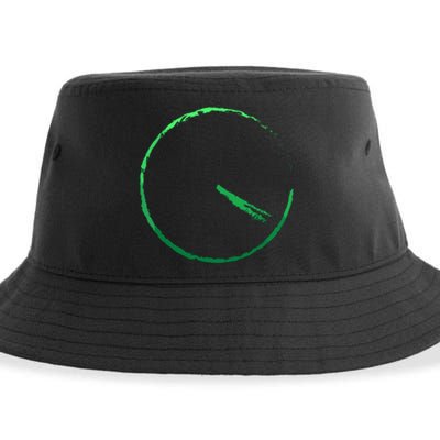 Subtle 420 Minimalistic Green Gradient Clock Print Sustainable Bucket Hat