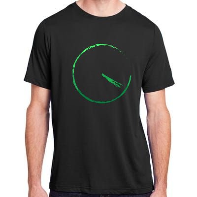 Subtle 420 Minimalistic Green Gradient Clock Print Adult ChromaSoft Performance T-Shirt