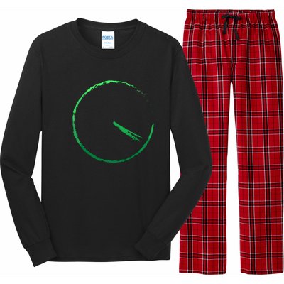 Subtle 420 Minimalistic Green Gradient Clock Print Long Sleeve Pajama Set