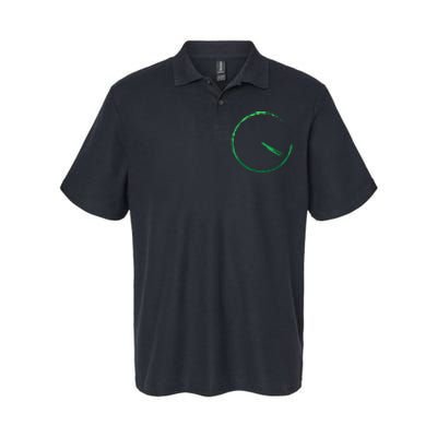 Subtle 420 Minimalistic Green Gradient Clock Print Softstyle Adult Sport Polo