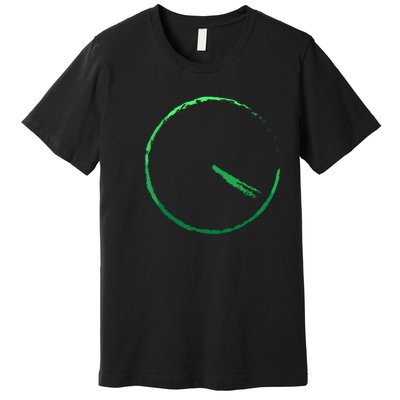 Subtle 420 Minimalistic Green Gradient Clock Print Premium T-Shirt