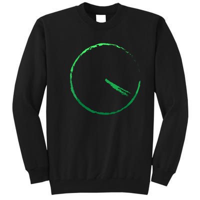 Subtle 420 Minimalistic Green Gradient Clock Print Tall Sweatshirt