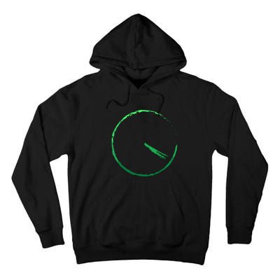 Subtle 420 Minimalistic Green Gradient Clock Print Tall Hoodie