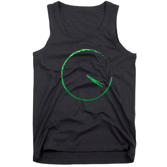 Subtle 420 Minimalistic Green Gradient Clock Print Tank Top