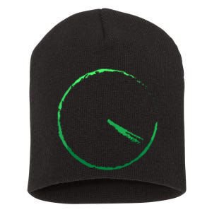 Subtle 420 Minimalistic Green Gradient Clock Print Short Acrylic Beanie