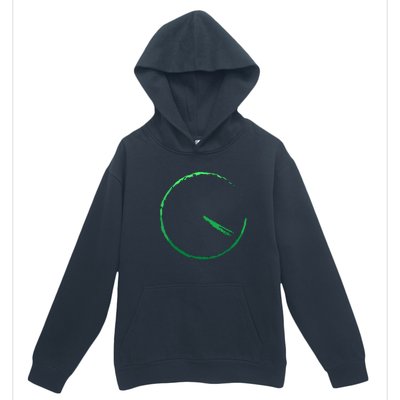 Subtle 420 Minimalistic Green Gradient Clock Print Urban Pullover Hoodie