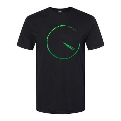 Subtle 420 Minimalistic Green Gradient Clock Print Softstyle CVC T-Shirt