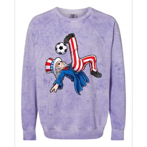 Soccer 4th Of July Uncle Sam American Flag Colorblast Crewneck Sweatshirt