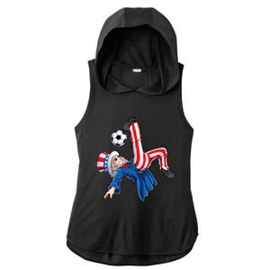 Soccer 4th Of July Uncle Sam American Flag Ladies PosiCharge Tri-Blend Wicking Draft Hoodie Tank