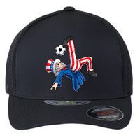 Soccer 4th Of July Uncle Sam American Flag Flexfit Unipanel Trucker Cap