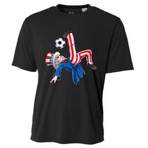 Soccer 4th Of July Uncle Sam American Flag Cooling Performance Crew T-Shirt