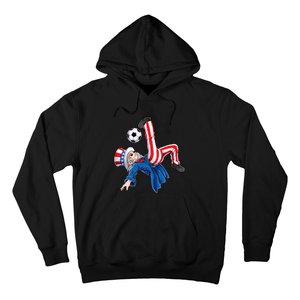 Soccer 4th Of July Uncle Sam American Flag Hoodie