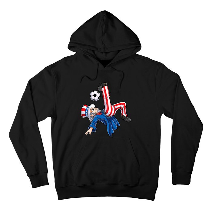 Soccer 4th Of July Uncle Sam American Flag Hoodie