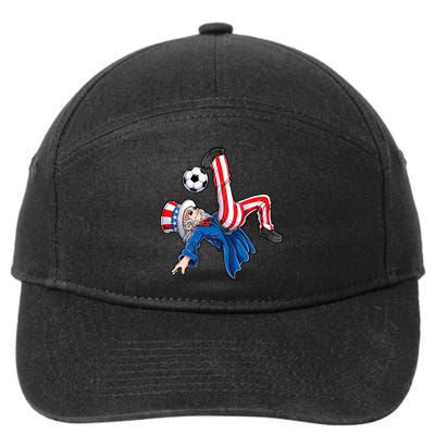 Soccer 4th Of July Uncle Sam American Flag 7-Panel Snapback Hat