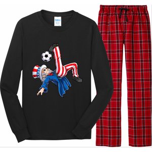 Soccer 4th Of July Uncle Sam American Flag Long Sleeve Pajama Set