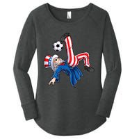 Soccer 4th Of July Uncle Sam American Flag Women's Perfect Tri Tunic Long Sleeve Shirt