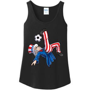 Soccer 4th Of July Uncle Sam American Flag Ladies Essential Tank