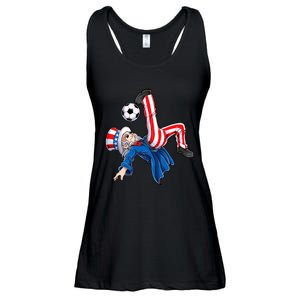 Soccer 4th Of July Uncle Sam American Flag Ladies Essential Flowy Tank