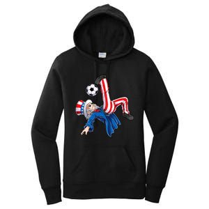 Soccer 4th Of July Uncle Sam American Flag Women's Pullover Hoodie