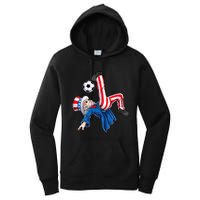 Soccer 4th Of July Uncle Sam American Flag Women's Pullover Hoodie