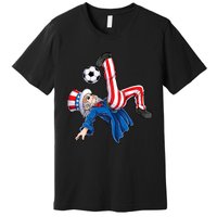 Soccer 4th Of July Uncle Sam American Flag Premium T-Shirt