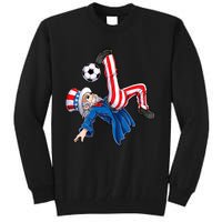 Soccer 4th Of July Uncle Sam American Flag Tall Sweatshirt