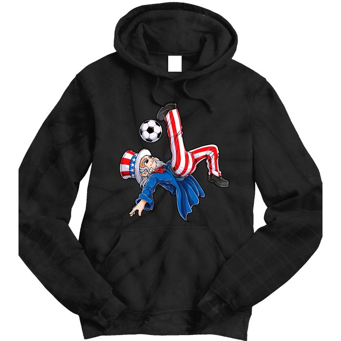 Soccer 4th Of July Uncle Sam American Flag Tie Dye Hoodie